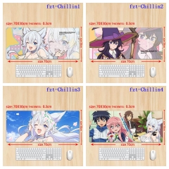 （70x30x0.3cm）6 Styles Chillin' in Another World with Level 2 Super Cheat Powers Cartoon Anime Mouse Pad