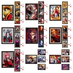 【33*43cm】40 Styles Chainsaw Man One Piece Naruto Cartoon 3D Anime Paper Poster