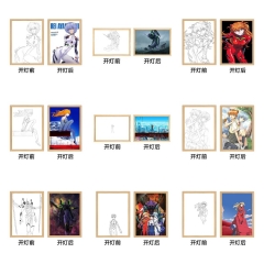 17 Styles EVA/Neon Genesis Evangelion 3 Colors Changed Photo Frame Picture Lamp Anime Nightlight