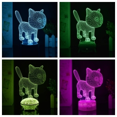 4 Styles 16 Colors Changed  Animal Cat Cartoon 3D Anime Nightlight