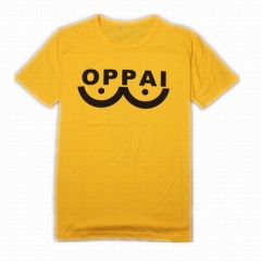 One Punch-man Cartoon Designs Japanese Yellow Short Sleeve Anime T shirts