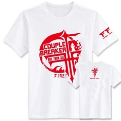 FFF White Short Sleeve Anime T shirts