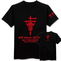 FFF Black Anime Short Sleeve T shirts