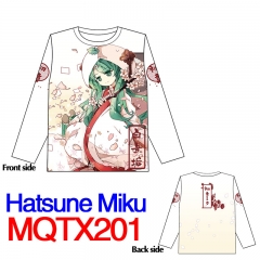 Hatsune Miku Cartoon Long Sleeves Costume Anime Tshirts