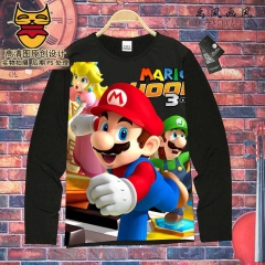 Super Mario Bro Cosplay Game Unisex Cartoon Costume Long Sleeves Anime T shirt ( S-XXXL )