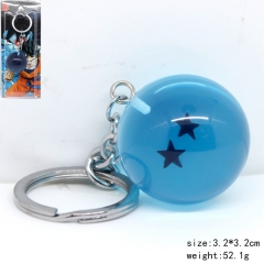 Popular Japanese Dragon Ball Z Two Star Blue Crystal Ball Anime Keychain