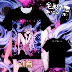 Hatsune Miku Vocaloid Cartoon Pattern Color Printing Anime Tshirts