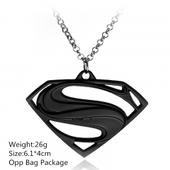 Superman Black Alloy Anime Necklace (10pcs/set )