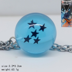 Cartoon Dragon Ball Z Crystal Ball Blue Five Star Anime Necklace