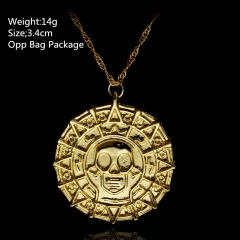 Pirates of the Caribean Gold Coin Alloy Anime Necklace (10pcs/set)
