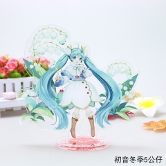 Hatsune Miku Winter Clothing Cartoon Cute Figure Model Anime Standing Plates Acrylic Figure Design 5
