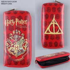 Famous Movie Harry Potter Anime Cute PU Long Red Wallets