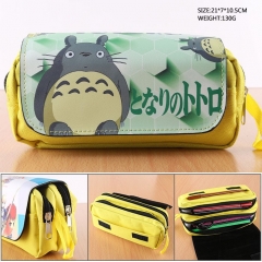 My Neighbor Totoro PU Cartoon Nylon Zipper Pencil Case Japanese Anime Pencil Bag