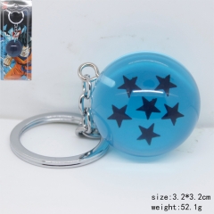 Japanese Ball Z Blue Crystal Ball Six Star Anime Keychain