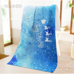 Merry Christmas Anime Bath Towel