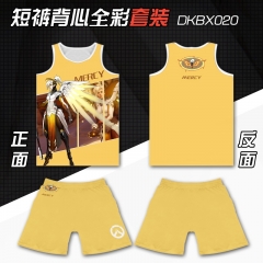Overwatch Mercy Vest and Short Pant Anime Costume Suit