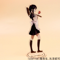LoveLive Nico Yazawa Cartoon Cute Waiter Model Figure Anime Standing Plates Acrylic Figure