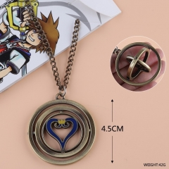 Kingdom Hearts Heart Shape Rotatable Anime Necklace