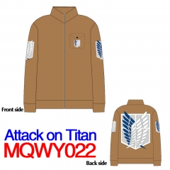 Attack on Titan Japanese Cartoon Cosplay Anime Warm Long Sleeve Zipper Hoodie