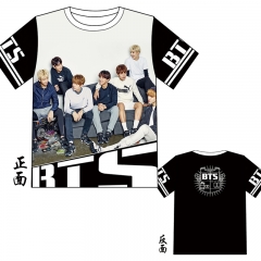 Korea Star Style Singer Group Boy Anime Pattern White Tshirts
