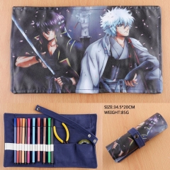 Gintama For Student Rolled-up PU Anime Pencil Bag