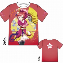 LoveLive Maki Nishikino Red Short Sleeve Anime T-shirt M L XL XXL