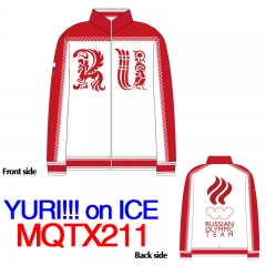 Yuri On Ice Popular Japanese Cartoon Print Fashion Anime Warm Long Sleeve Zipper Hoodie