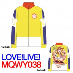 LoveLive Japanese Cartoon Hoshizora Rin Cosplay Long Sleeve Warm Anime Zipper Hoodie