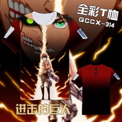 Attack on Titan Color Printing Anime Tshirt