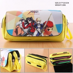 Fate Stay Noght PU Cartoon Nylon Zipper Pencil Case Wholesale Anime Pencil Bag