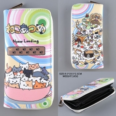 Cute Neko Atsume PU Purse Japanese Popular Game Cosplay Anime Long Wallet