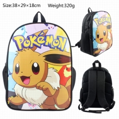Pokemon Eevee Cartoon School Bag PU Canvas Anime Backpack