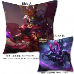 King Of Glory Popular Game Print Cosplay Comfortable Square Two Sides Anime Pillow 45*45CM