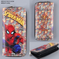 Cartoon Style Spider Man Anime Colorful PU Long Wallets