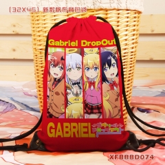 Gabriel DropOut Red Cartoon Backpack Canvas Anime Drawstring Bag