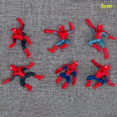 Cartoon Spider Man Anime Super Hero PVC Keychain Cute Phone Pendant 12pcs/set