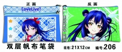 LoveLive Double Deck Canvas Anime Pencil Bag