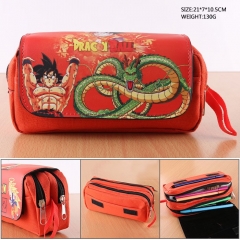 Dragon Ball Z Son Goku & Shenron PU Cartoon Nylon Zipper Pencil Case Japanese Anime Pencil Bag