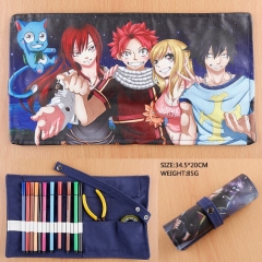 Fairy Tail For Student Rolled-up PU Anime Pencil Bag