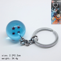 Dragon Ball Z Blue Color Four Star Crystal Ball Pendant Keyring Anime Keychain 2.2*2.2CM