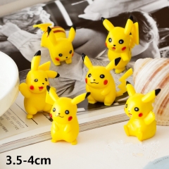 Popular Cartoon Pokemon Pikachu Anime Mini Cute PVC Figure 6pcs/set