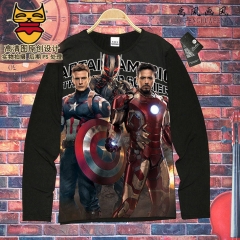 Captain America Cosplay Movie Unisex Costume Long Sleeves Anime T shirt ( S-XXXL )