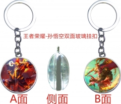Popular Game King Of Glory Anime Character Glass Pendant Fancy Keychain