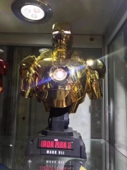 Good Quality 1:4 Golden Iron Man Bust Anime Figure 23cm