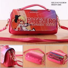 Fate Stay Night Multi-Functional PU Bag Double Zipper Flip Cover Anime Shoulder Bag