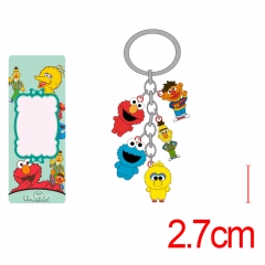 Sesame Street Colorful Alloy Figure Pendant Keyring Anime Keychain