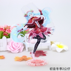Hatsune Miku Winter Clothing Cartoon Cute Figure Model Anime Standing Plates Acrylic Figure Design 2