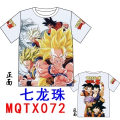 Dragon Ball Z White Short Sleeve Color Printing Wholesale Cartoon Anime T-shirt