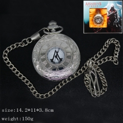 Assassin's Creed Silver Anime Pocket Watch