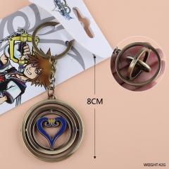 Kingdom Hearts Heart Shape Rotatable Anime Keychain Pendant